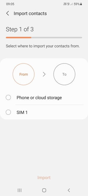Select SIM 1 or SIM 2