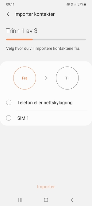 Velg SIM 1 eller SIM 2