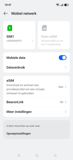 Selecteer  eSIM