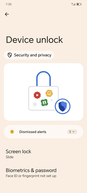 Select Screen lock