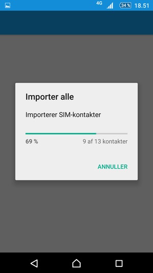 Dine kontakter vil blive gemt på din Google konto og gemt på din telefon næste gang Google synkroniseres.
