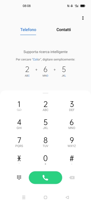 Premi e tieni premuto il numero 1