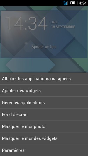 Sélectionnez Paramètres