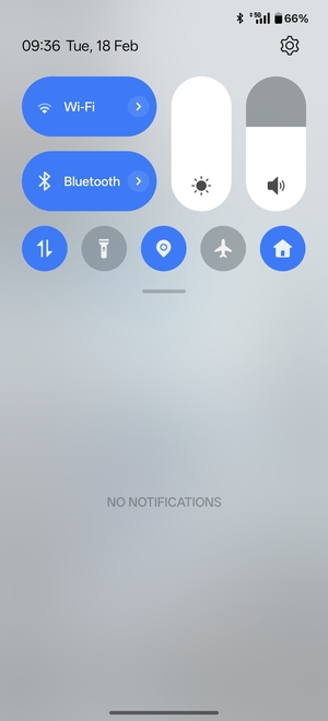 Slide down the top menu again