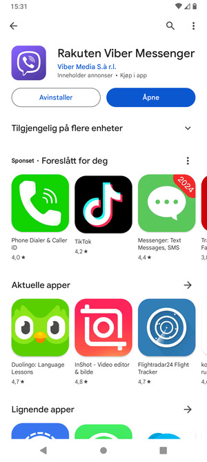 Velg Åpne