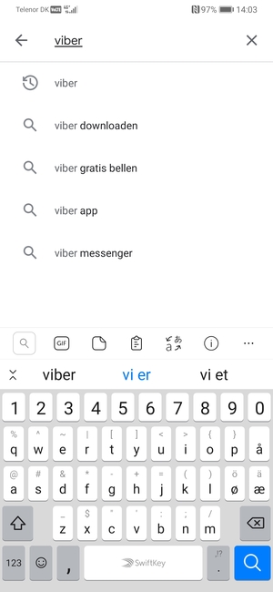 Voer de app-naam in en selecteer Zoeken