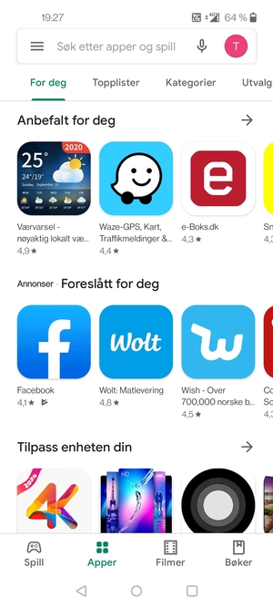 Velg søkefelt