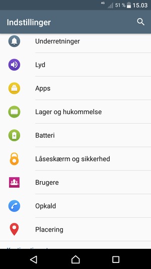 Scroll til og vælg Batteri