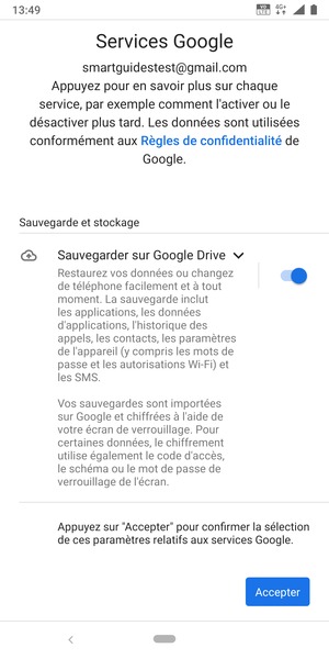 Sélectionnez Accepter