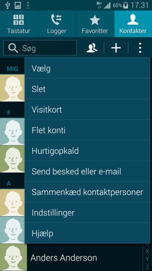 Vælg Indstillinger