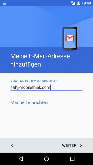 Geben Sie Ihre E-Mail-Adresse ein und wählen Sie WEITER