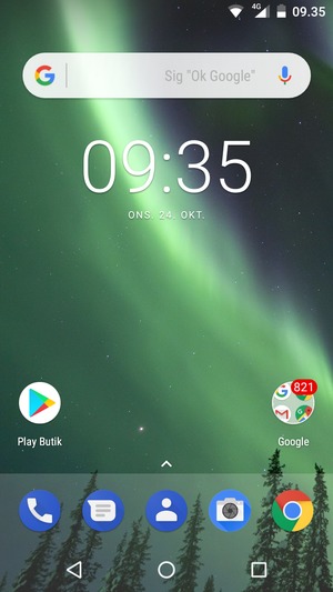 Aktiver den nederste menu