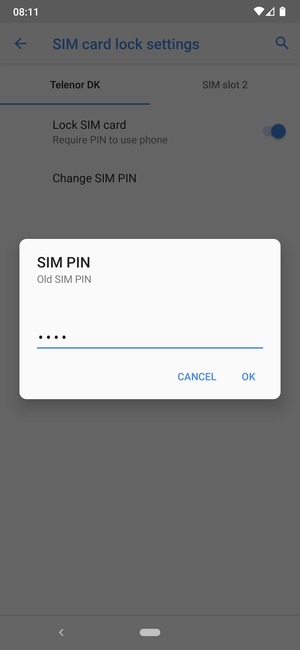 Enter Old SIM PIN and select OK