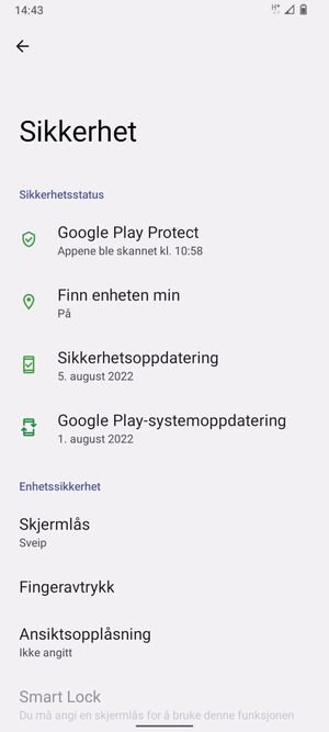 Velg Skjermlås