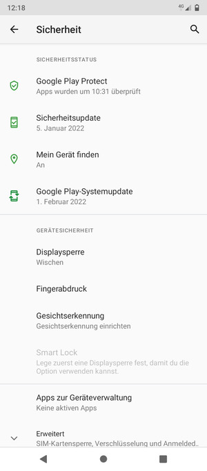 Wählen Sie Erweitert