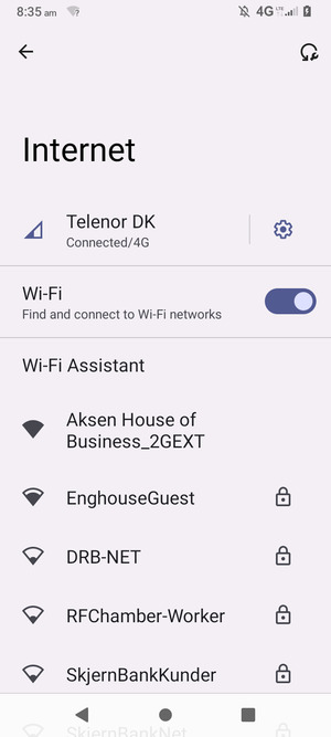 Select the wireless network you want to connect to