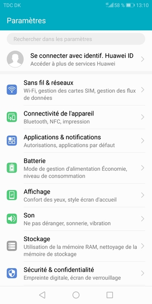 Sélectionnez Sans fil & réseaux