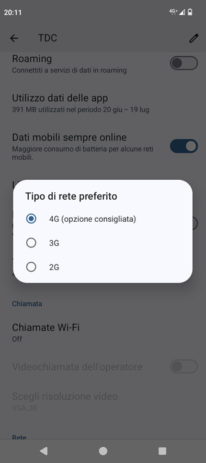 Seleziona la tua opzione preferita