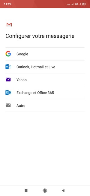 Sélectionnez Exchange et Office 365