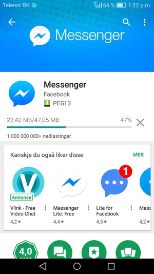 Vent til installasjonen er ferdig