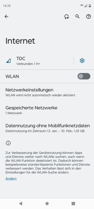 Schalten Sie WLAN ein