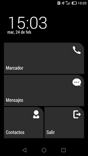 Para desactivar Modo de ultra ahorro de energía, seleccione Salir