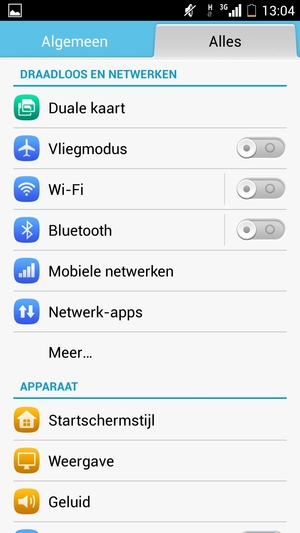 Selecteer Mobiele netwerken