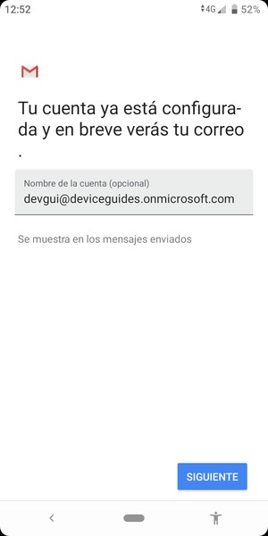 Déle a su cuenta un nombre y seleccione SIGUIENTE