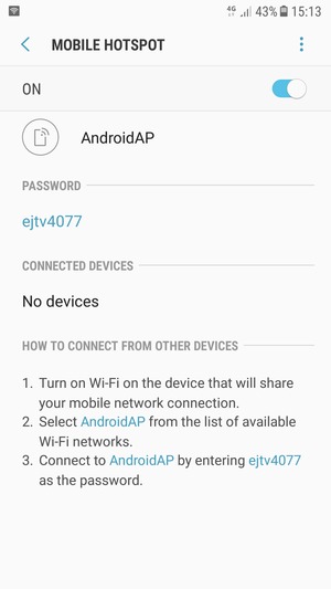 Your phone is now set up for use as a modem