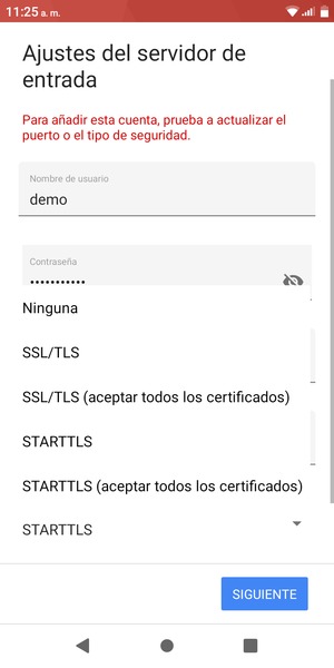 Seleccione Ninguna y SIGUIENTE