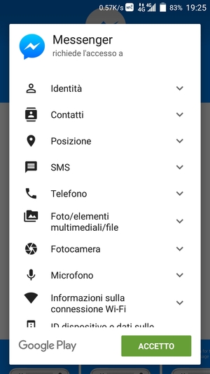 Seleziona ACCETTO