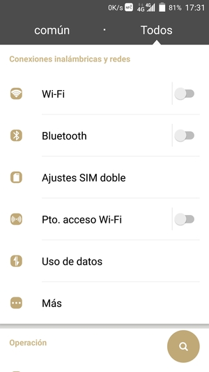 Seleccione Ajustes SIM doble