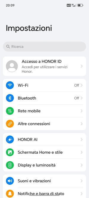 Seleziona Rete mobile