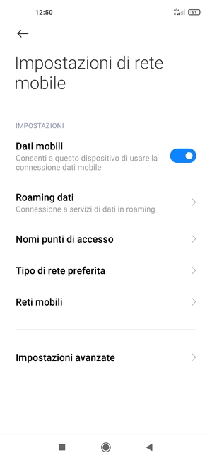 Seleziona Nomi punti di accesso