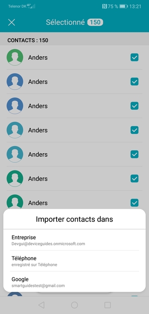 Sélectionnez votre compte Google