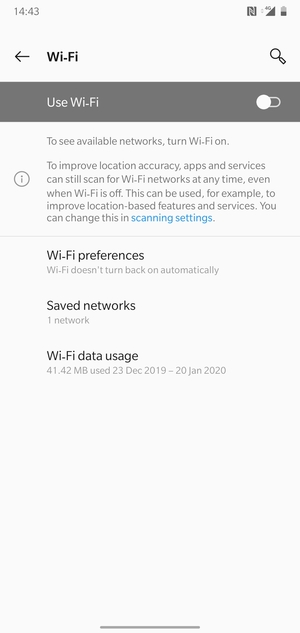 Turn on Use Wi-Fi