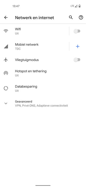 Selecteer Mobiel netwerk
