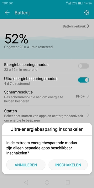 Selecteer INSCHAKELEN