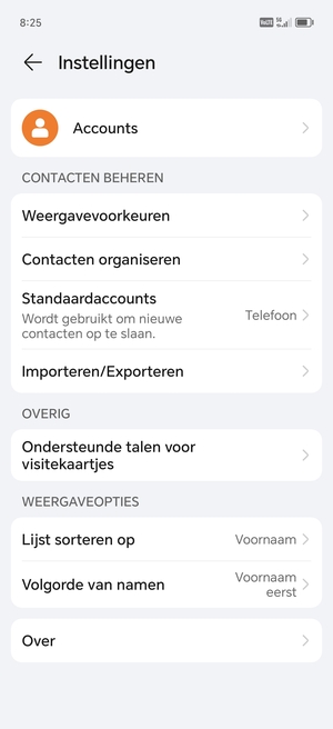 Selecteer Importeren/Exporteren