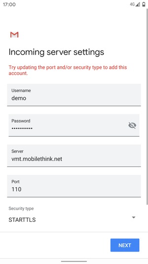 Select Security type