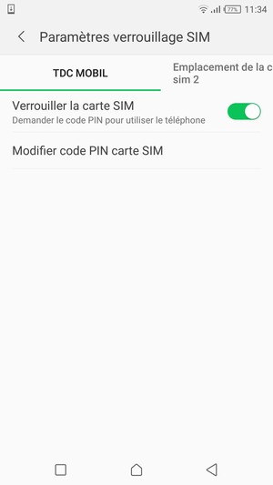 Sélectionnez Public puis Modifier code PIN carte SIM