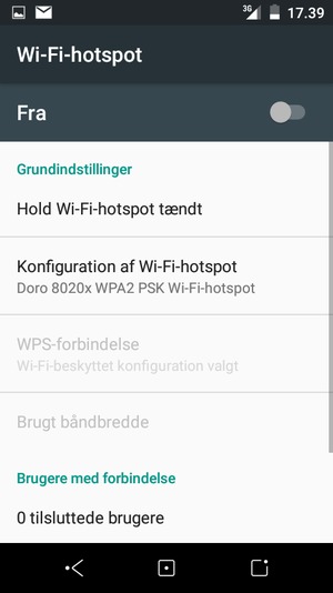 Vælg Konfiguration af Wi-Fi-hotspot
