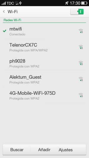 Ahora está conectado a la red Wi-Fi