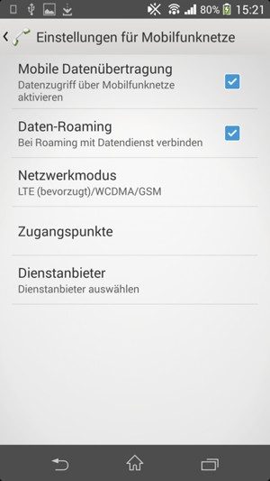 Schalten Sie Daten-Roaming an oder aus