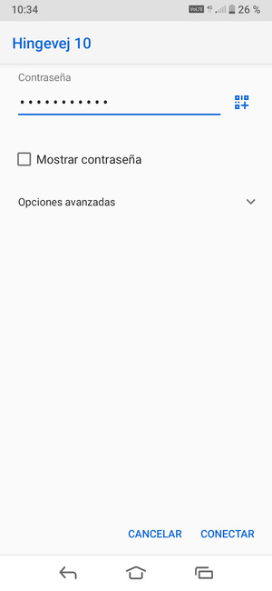 Introduzca la contraseña de Wi-Fi y seleccione CONECTAR