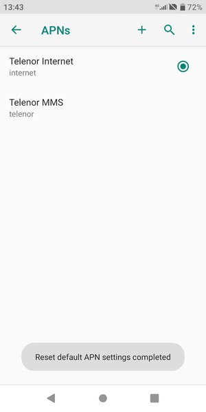 Your phone will reset to default Internet and MMS settings