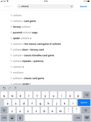 Enter the app name and select Search