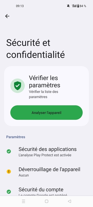 Pour activer votre écran de verrouillage, allez dans le menu Sécurité et confidentialité et sélectionnez Déverrouillage de l'appareil