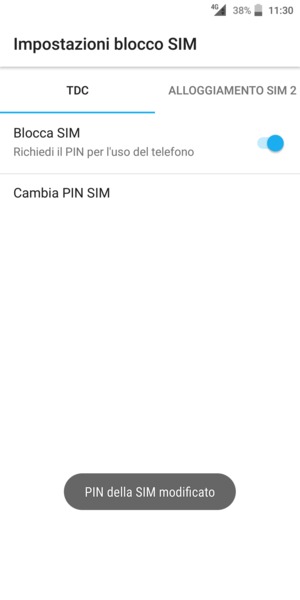 Il tuo PIN della SIM è stato modificato
