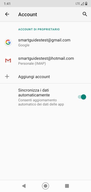 Seleziona il tuo account Google